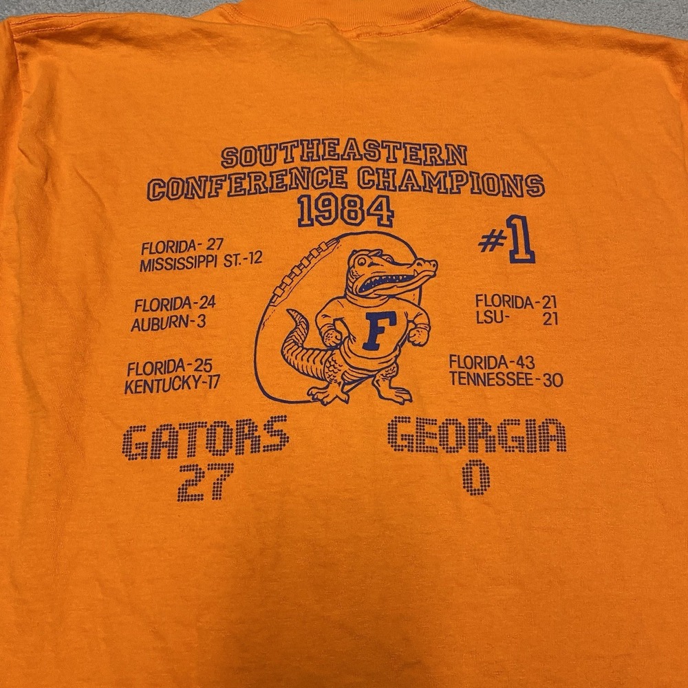 Vintage Florida Gators Shirt Large Orange 1984 SEC Champion Long Sleeve 80s Rare - Picture 3 of 8
